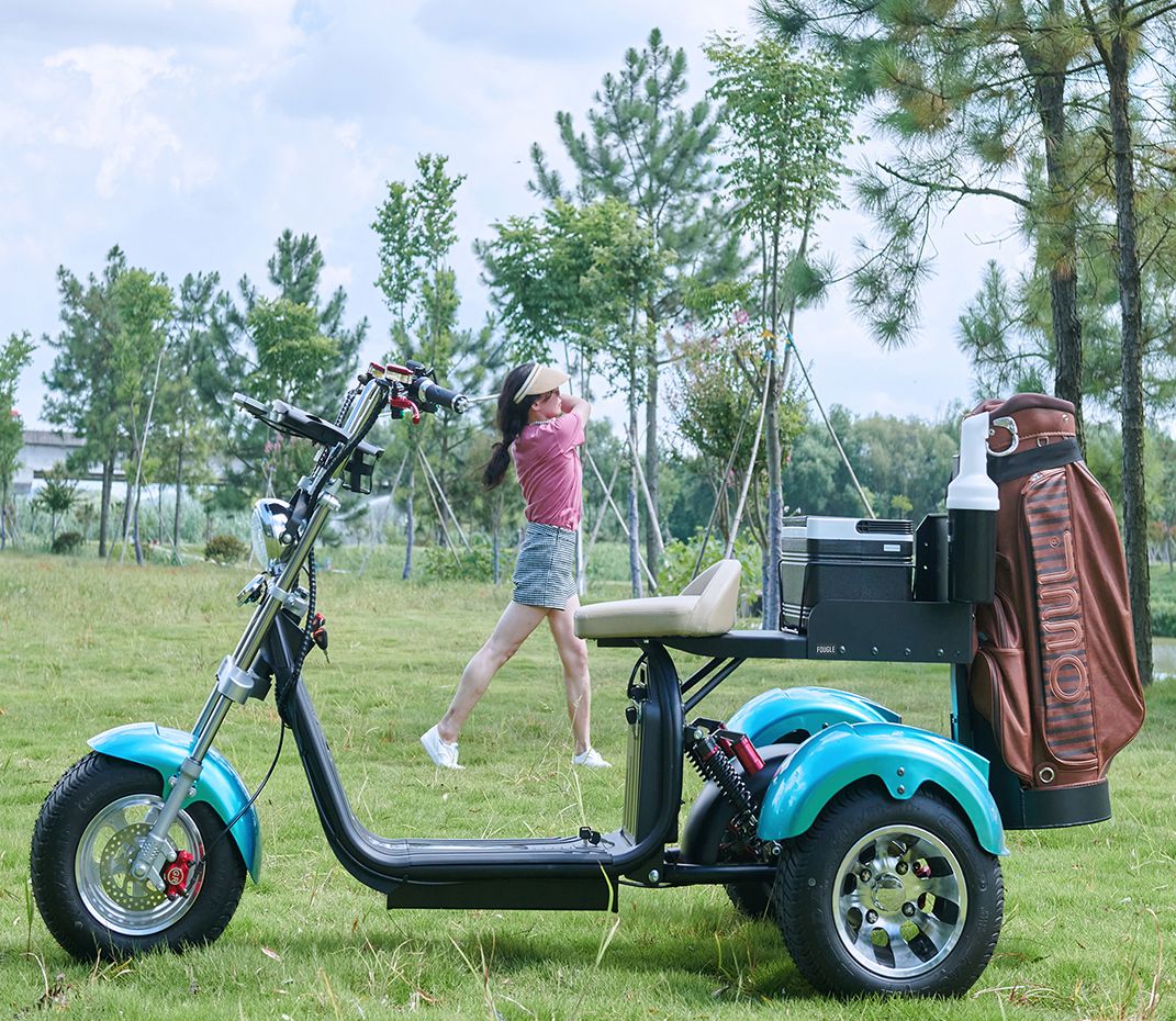 GOLFING ON SINGLE RIDER E-SCOOTER